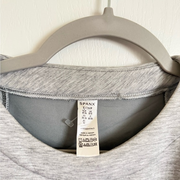 SPANX NEW Air Essentials Side Stripe Midi Dress in Light Grey Heather - Picture 6 of 9